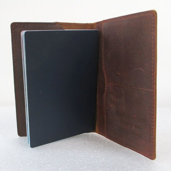 LEFT COAST DISTRESSED LEATHER PASSPORT COVER - Picture 5 of 13